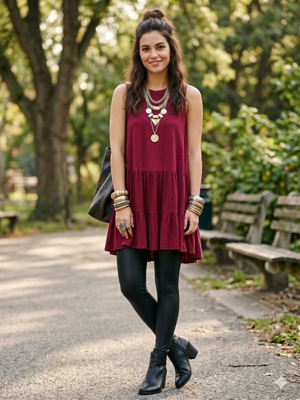 Free People Right on Time Wine Sleeveless Pleated Tiered Ruffled Hem Tunic 3698